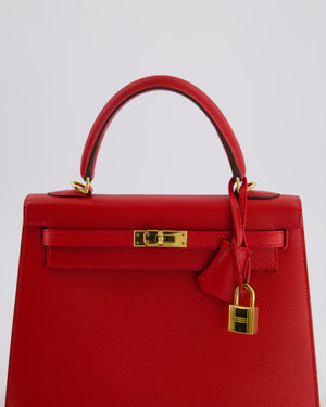 Hermès Kelly 25cm Replica Jewelry
 Bag in Rouge Tomate Epsom Leather and Gold Hardware