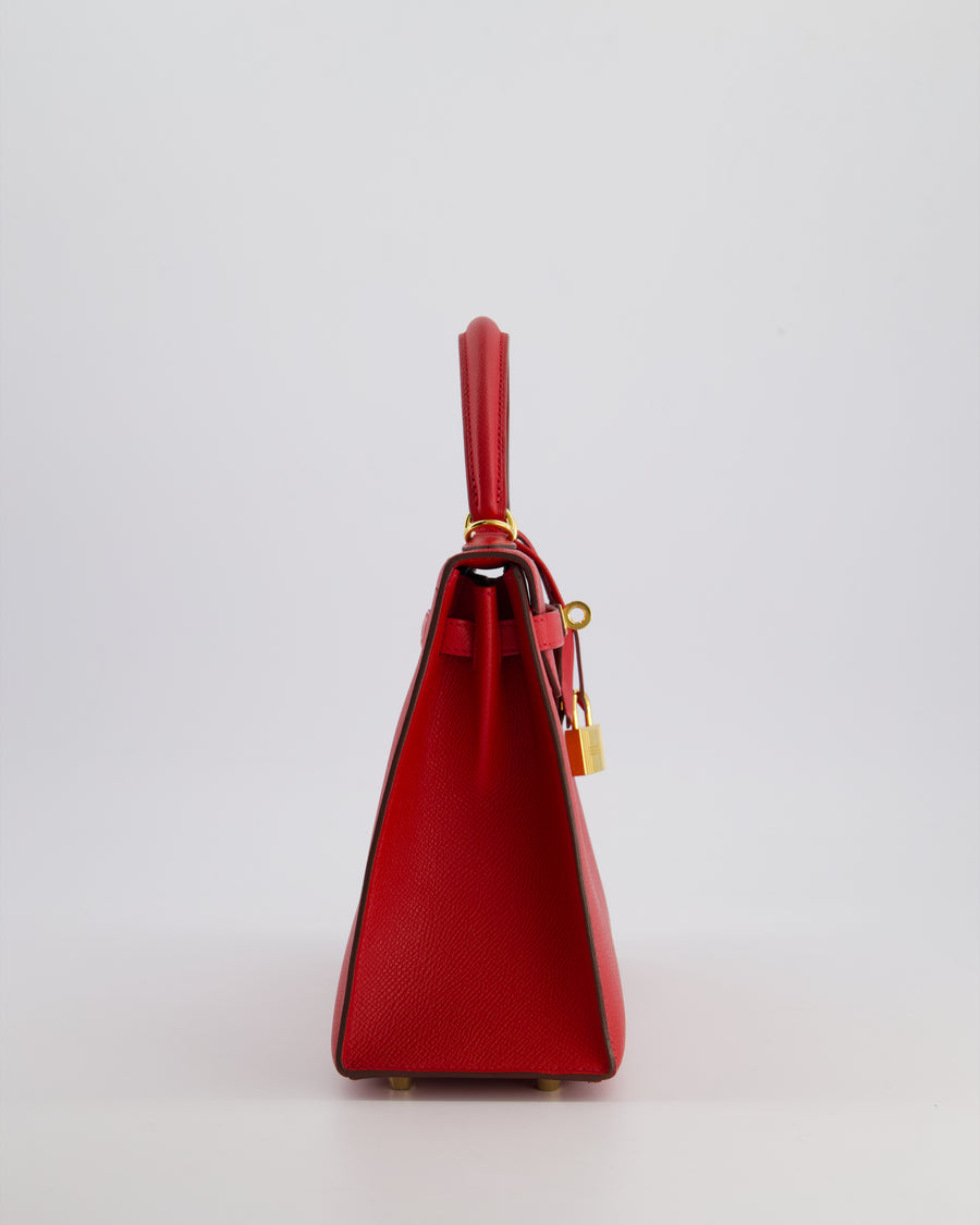 Hermès Kelly 25cm Replica Jewelry
 Bag in Rouge Tomate Epsom Leather and Gold Hardware