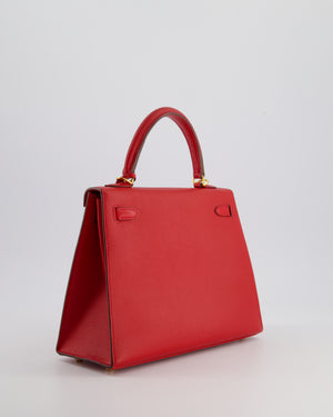 Hermès Kelly 25cm Replica Jewelry
 Bag in Rouge Tomate Epsom Leather and Gold Hardware