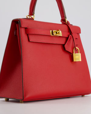 Hermès Kelly 25cm Replica Jewelry
 Bag in Rouge Tomate Epsom Leather and Gold Hardware