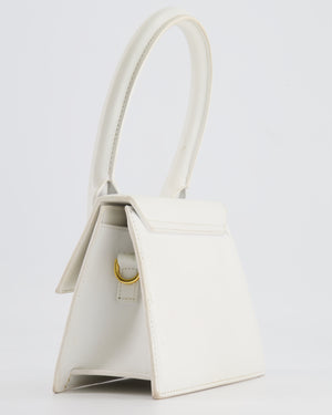 Jacquemus White Medium Chiquito Top Handle Bag with Gold Logo Detail RRP £680