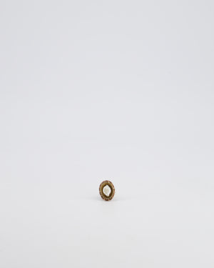 Chanel 10/C Antique Gold and Pearl Ring with Enamel Detail