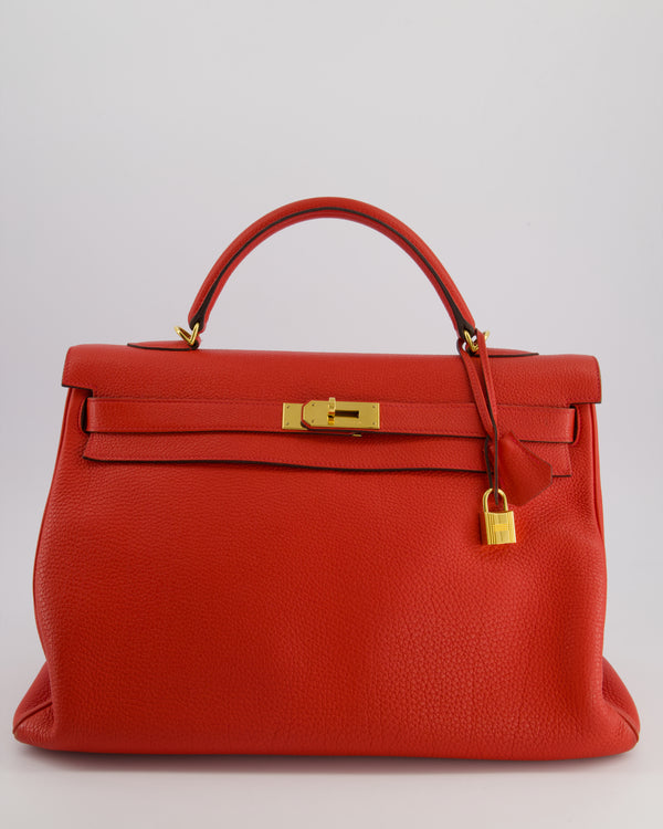 Hermès Kelly 40cm in Cappucine Togo Leather with Gold Hardware