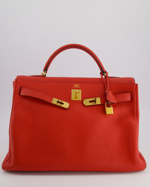 Hermès Kelly 40cm in Cappucine Togo Leather with Gold Hardware