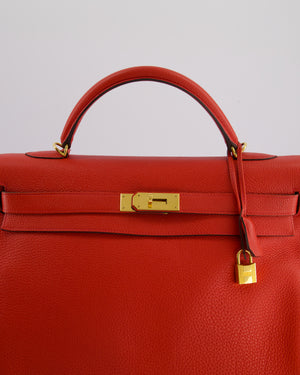 Hermès Kelly 40cm in Cappucine Togo Leather with Gold Hardware