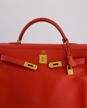 Hermès Kelly 40cm in Cappucine Togo Leather with Gold Hardware