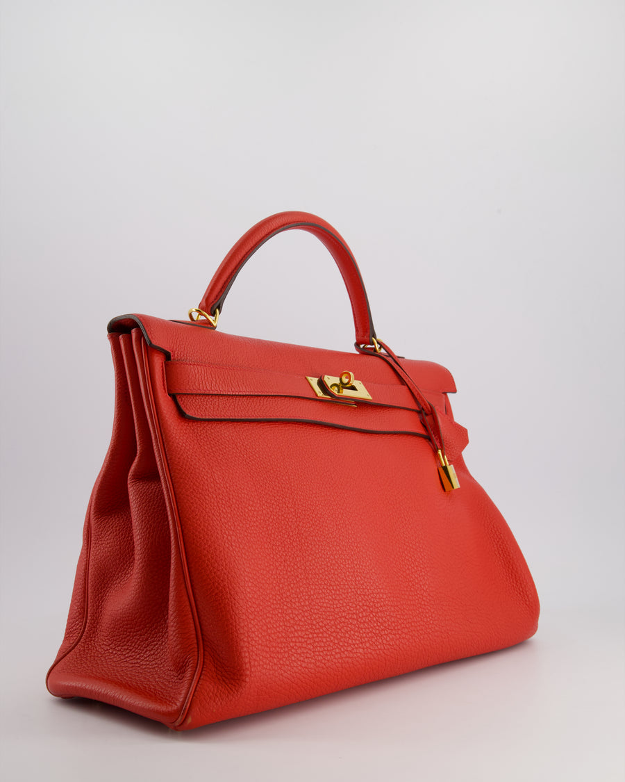 Hermès Kelly 40cm in Cappucine Togo Leather with Gold Hardware