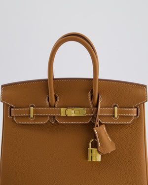 *HOT* Hermès Birkin 25cm Retourne Bag in Gold Togo Leather with Gold Hardware