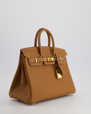 *HOT* Hermès Birkin 25cm Retourne Bag in Gold Togo Leather with Gold Hardware