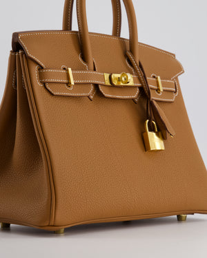 *HOT* Hermès Birkin 25cm Retourne Bag in Gold Togo Leather with Gold Hardware