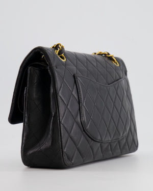 *FIRE PRICE* Chanel Vintage Black Medium Classic Double Flap Bag in Lambskin Leather with 24K Gold Hardware