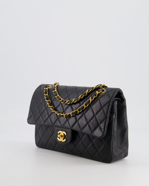 *FIRE PRICE* Chanel Vintage Black Medium Classic Double Flap Bag in Lambskin Leather with 24K Gold Hardware