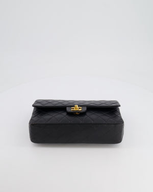 *FIRE PRICE* Chanel Vintage Black Medium Classic Double Flap Bag in Lambskin Leather with 24K Gold Hardware