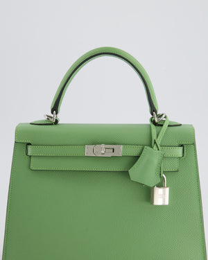 *HOT* Hermes Kelly Replica Jewelry
 25cm Bag in Vert Criquet Epsom Leather with Palladium Hardware