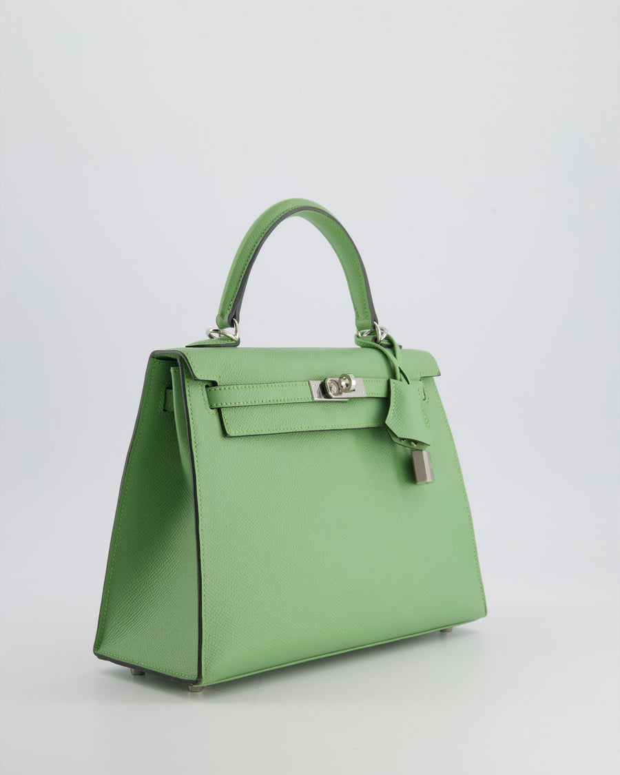 *HOT* Hermes Kelly Replica Jewelry
 25cm Bag in Vert Criquet Epsom Leather with Palladium Hardware