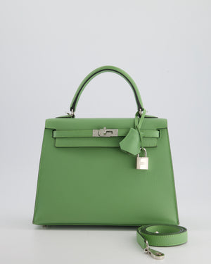 *HOT* Hermes Kelly Replica Jewelry
 25cm Bag in Vert Criquet Epsom Leather with Palladium Hardware