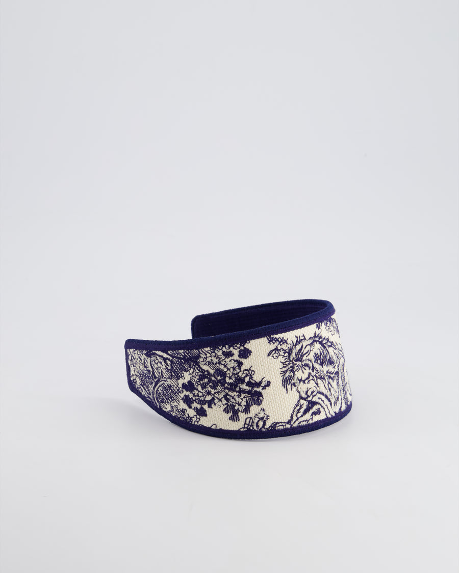 Christian Dior Navy Toile De Jouy Headband Size O/S