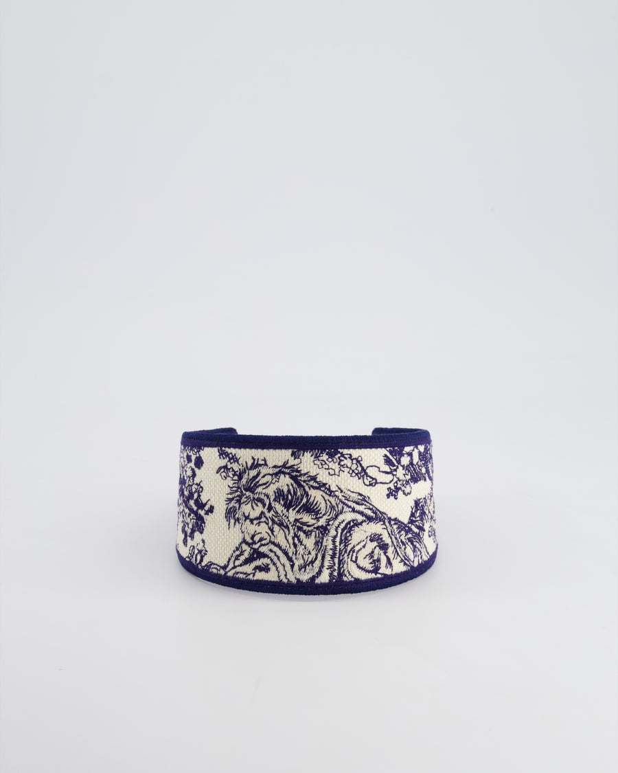 Christian Dior Navy Toile De Jouy Headband Size O/S