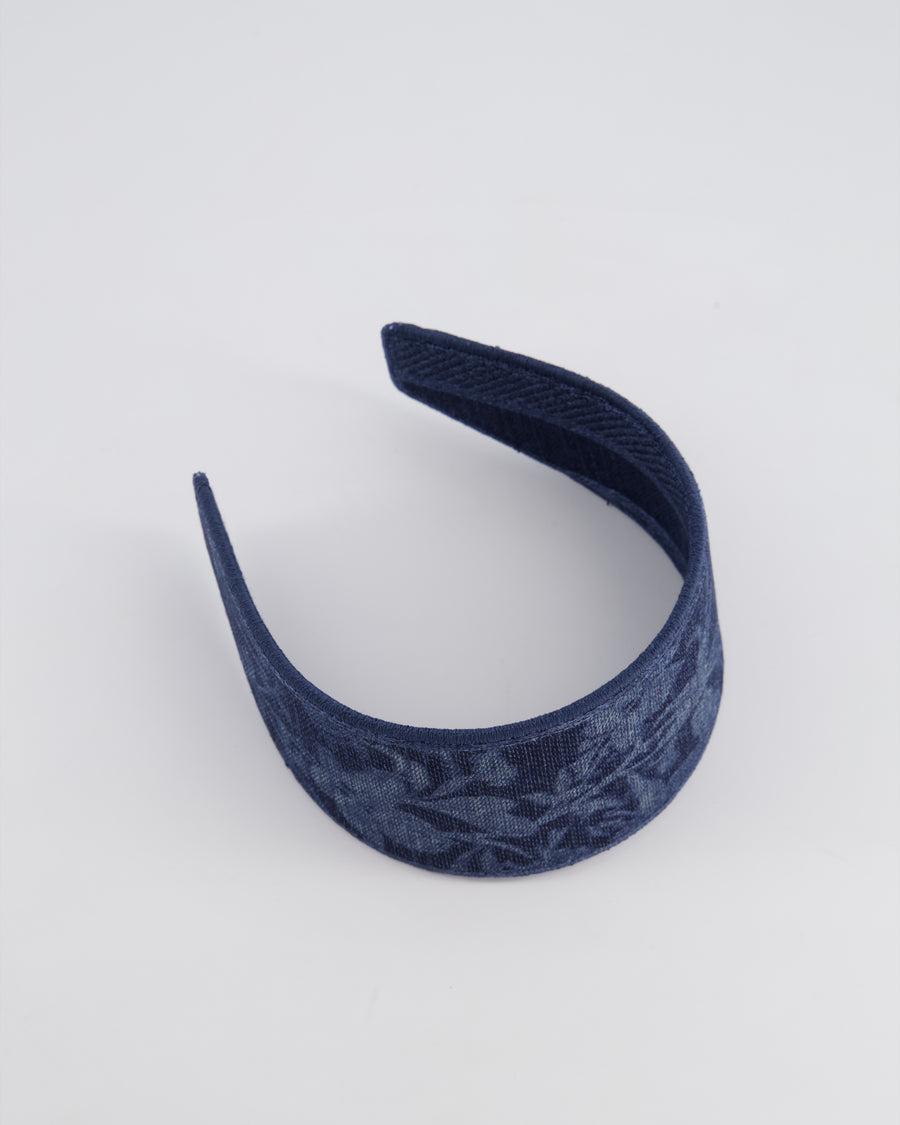 Christian Dior Navy Floral Print Headband Size O/S