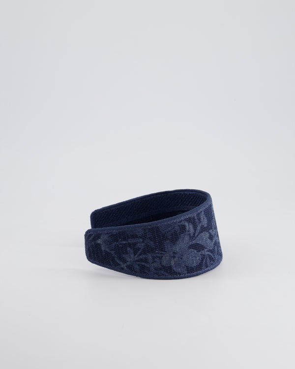 Christian Dior Navy Floral Print Headband Size O/S