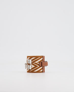 Hermès Limited Edition Gold and White ZigZag Canvas/Leather&nbsp;Bracelet Size T1 (Small)