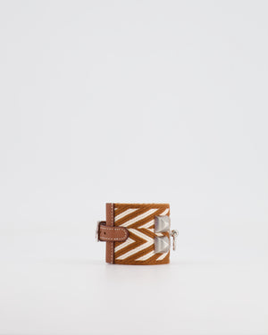 Hermès Limited Edition Gold and White ZigZag Canvas/Leather&nbsp;Bracelet Size T1 (Small)