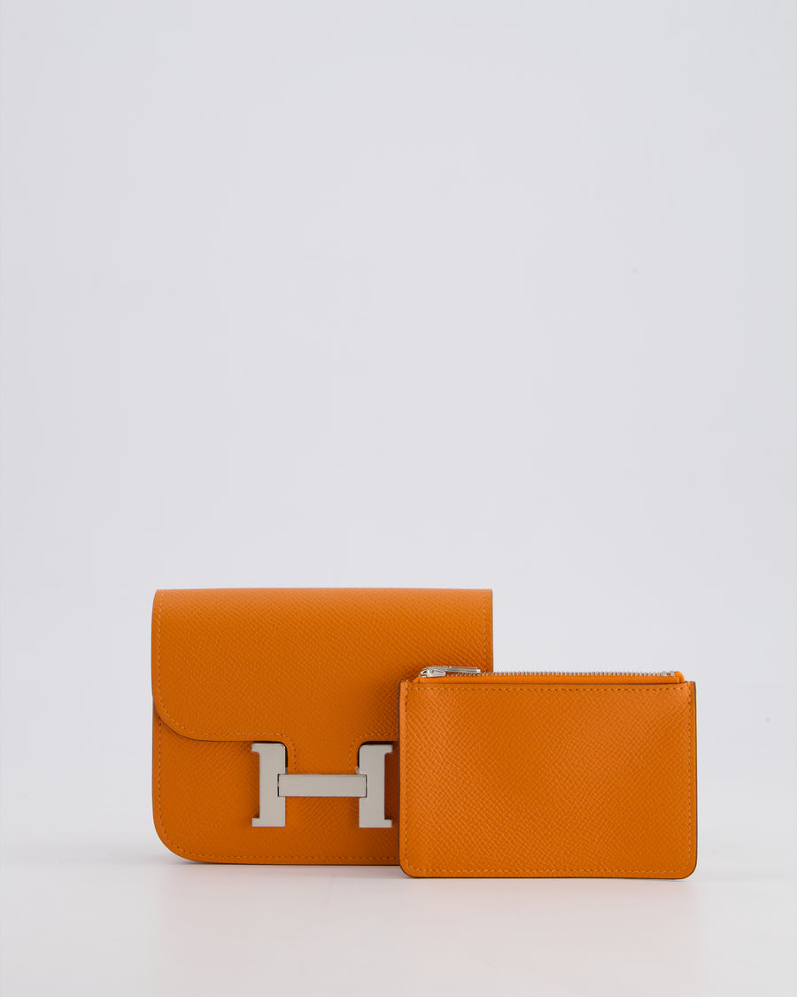 Hermès Constance Slim Belt Wallet Bag in Orange Epsom Leather with Palladium Hardware