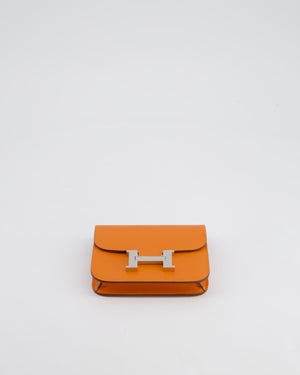 Hermès Constance Slim Belt Wallet Bag in Orange Epsom Leather with Palladium Hardware