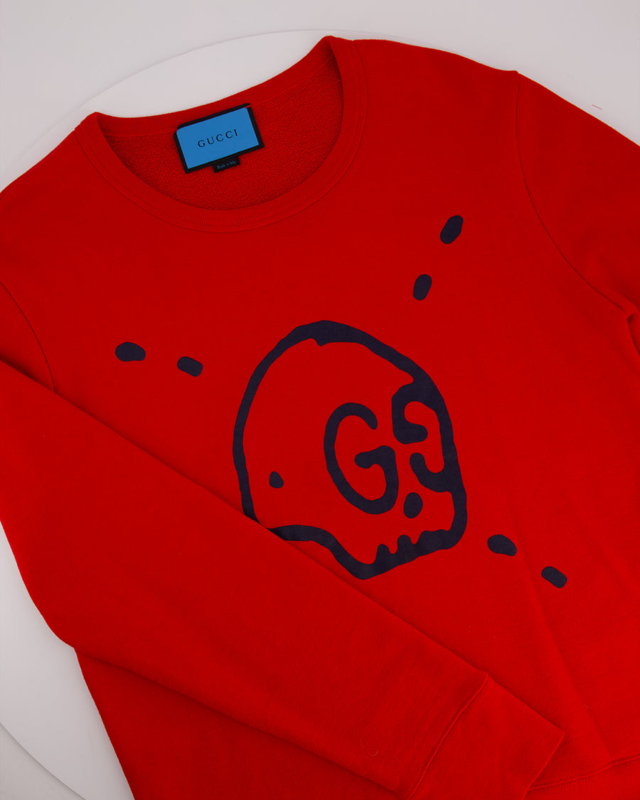 Gucci Menswear Red GG Ghost Long Sleeve Jumper Size L (EU 50)