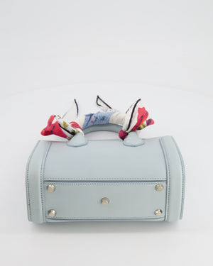 Alexander Mcqueen Pastel Blue Leather Small Heroine Bag with Floral Silk Twilly RRP £2,400