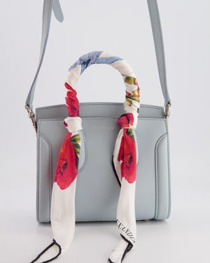 Alexander Mcqueen Pastel Blue Leather Small Heroine Bag with Floral Silk Twilly RRP £2,400