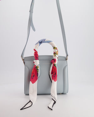 Alexander Mcqueen Pastel Blue Leather Small Heroine Bag with Floral Silk Twilly RRP £2,400