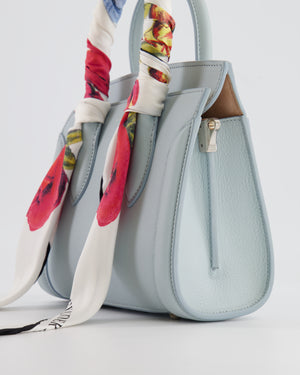 Alexander Mcqueen Pastel Blue Leather Small Heroine Bag with Floral Silk Twilly RRP £2,400