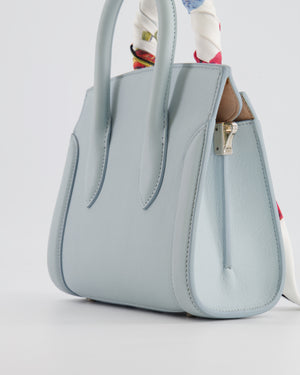 Alexander Mcqueen Pastel Blue Leather Small Heroine Bag with Floral Silk Twilly RRP £2,400