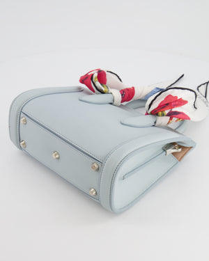 Alexander Mcqueen Pastel Blue Leather Small Heroine Bag with Floral Silk Twilly RRP £2,400