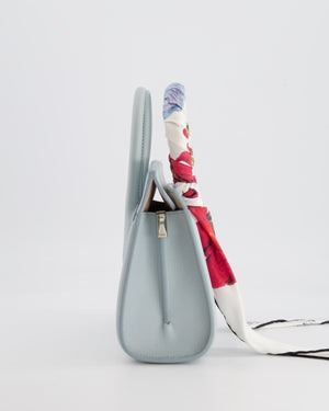 Alexander Mcqueen Pastel Blue Leather Small Heroine Bag with Floral Silk Twilly RRP £2,400