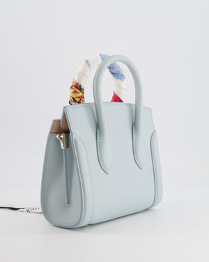 Alexander Mcqueen Pastel Blue Leather Small Heroine Bag with Floral Silk Twilly RRP £2,400