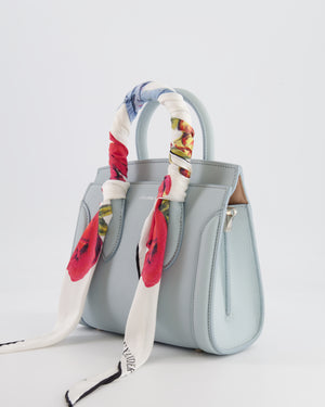 Alexander Mcqueen Pastel Blue Leather Small Heroine Bag with Floral Silk Twilly RRP £2,400