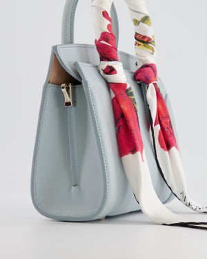 Alexander Mcqueen Pastel Blue Leather Small Heroine Bag with Floral Silk Twilly RRP £2,400