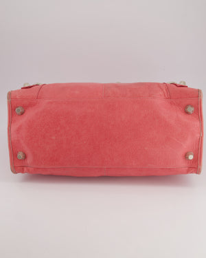 Balenciaga Pink Large Leather Part Time Bag With Large Silver Stud Detail