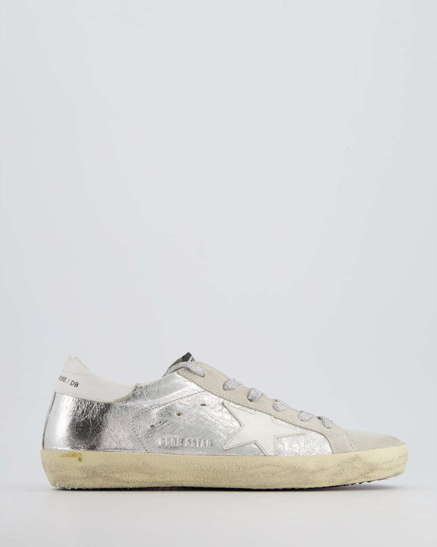 Golden Goose Deluxe Brand Metallic Silver Superstar Trainers Size 38