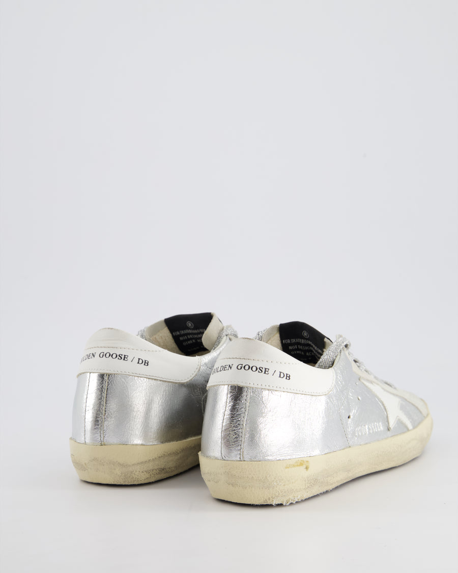 Golden Goose Deluxe Brand Metallic Silver Superstar Trainers Size 38