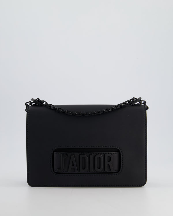 *FIRE PRICE* Christian Dior Black Matte J
Adior Medium Flap Bag in Smooth Calfskin Leather with Black Hardware