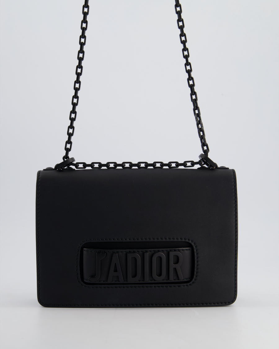 *FIRE PRICE* Christian Dior Black Matte J
Adior Medium Flap Bag in Smooth Calfskin Leather with Black Hardware