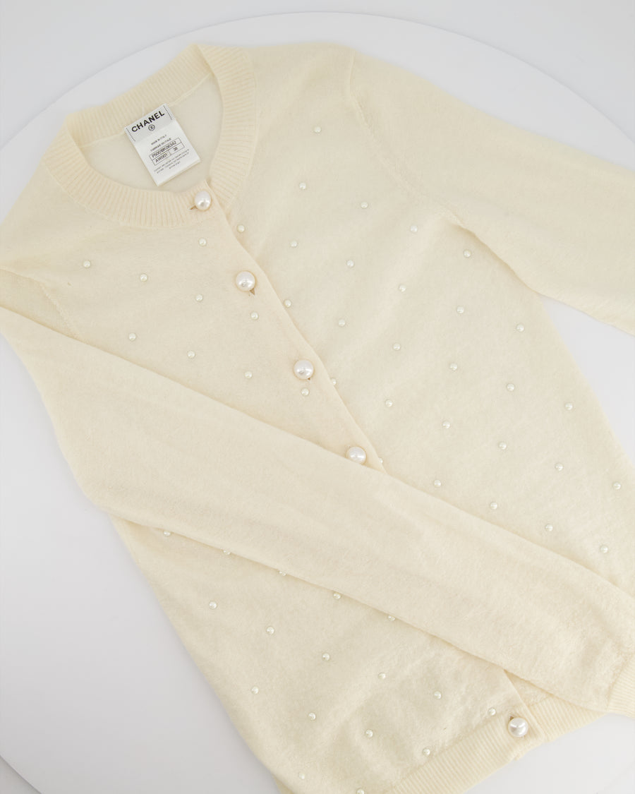 *FIRE PRICE* Chanel Cream Pearl Mohair Cardigan Size 38 (UK 10)