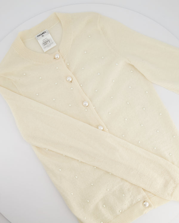 *FIRE PRICE* Chanel Cream Pearl Mohair Cardigan Size 38 (UK 10)