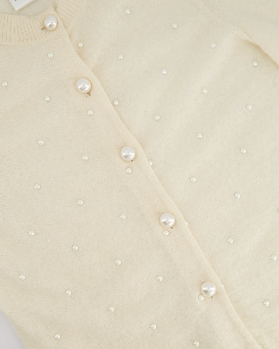 *FIRE PRICE* Chanel Cream Pearl Mohair Cardigan Size 38 (UK 10)