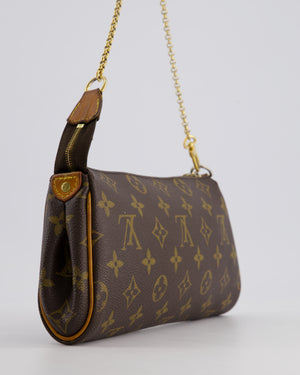 *FIRE PRICE* Louis Vuitton Brown Eva Pochette Bag in Monogram Canvas with Gold Hardware