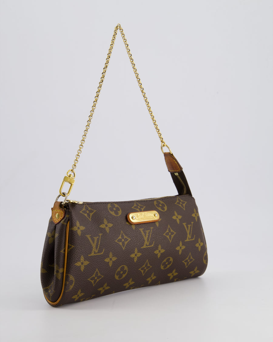 *FIRE PRICE* Louis Vuitton Brown Eva Pochette Bag in Monogram Canvas with Gold Hardware