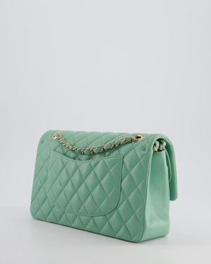 *FIRE PRICE* Chanel Mint Green Classic Double Flap Bag in Lambskin Leather with Champagne Gold Hardware